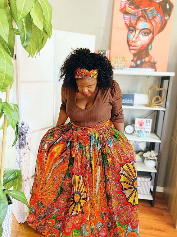 Ankara Maxi Skirt with Pockets