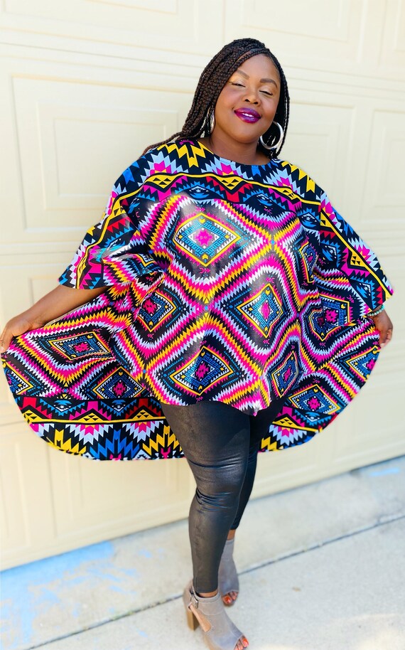 Authentic African Print High-low Blouse