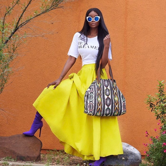 Solid Color Maxi Skirt with Pockets