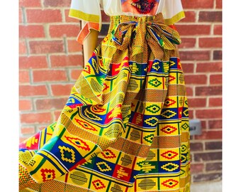 Classic Kente Skirt with Pockets