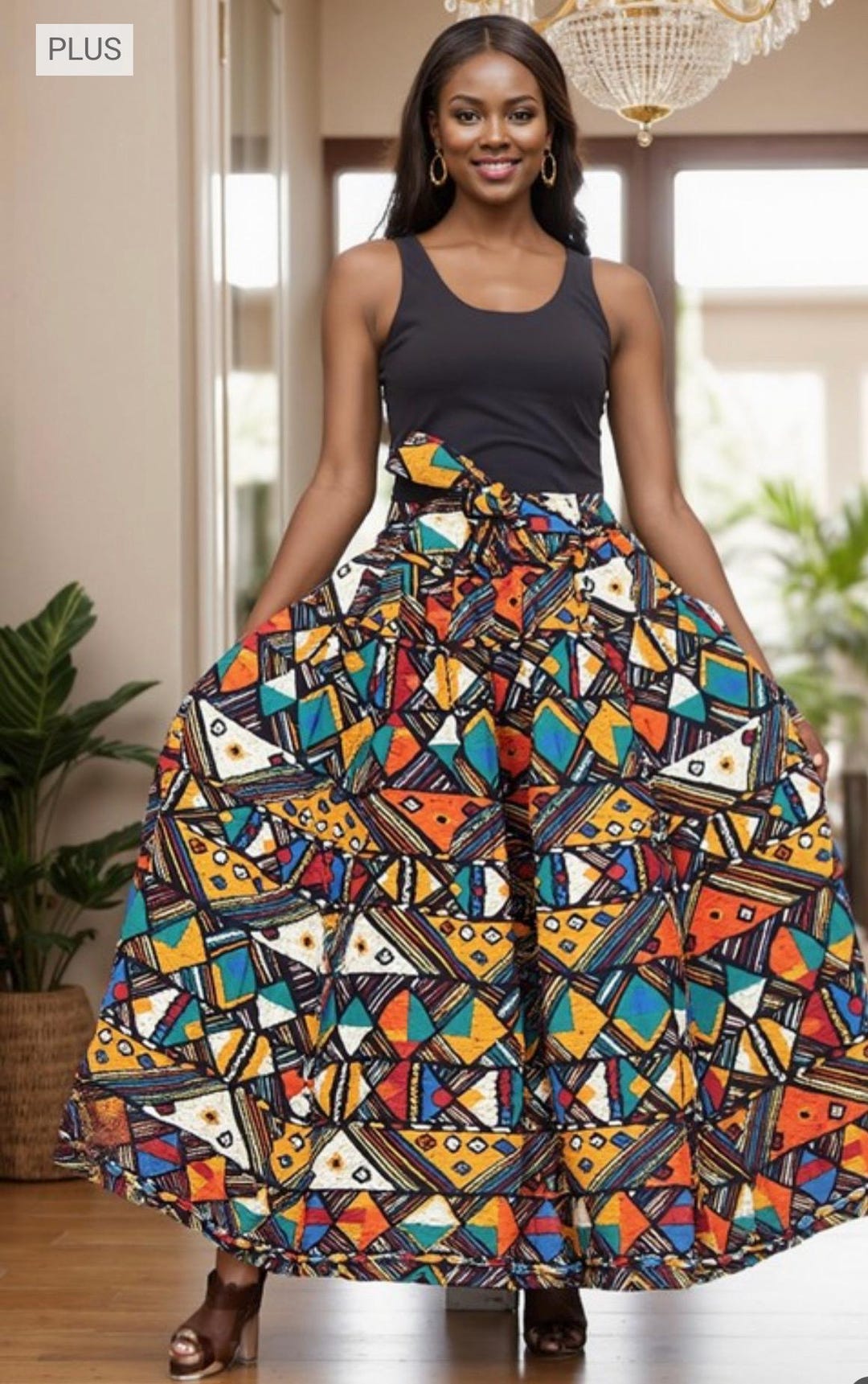 African Print Maxi Skirt With Pockets and Head Wrap - Etsy