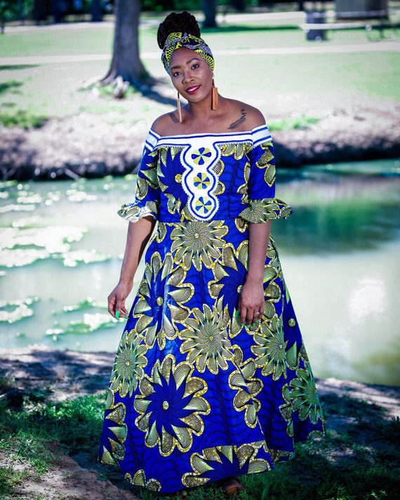 Queen Embroidery Fit and Fared Dress