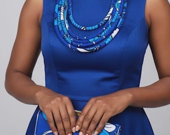 Ankara clutch with matching jewelry set