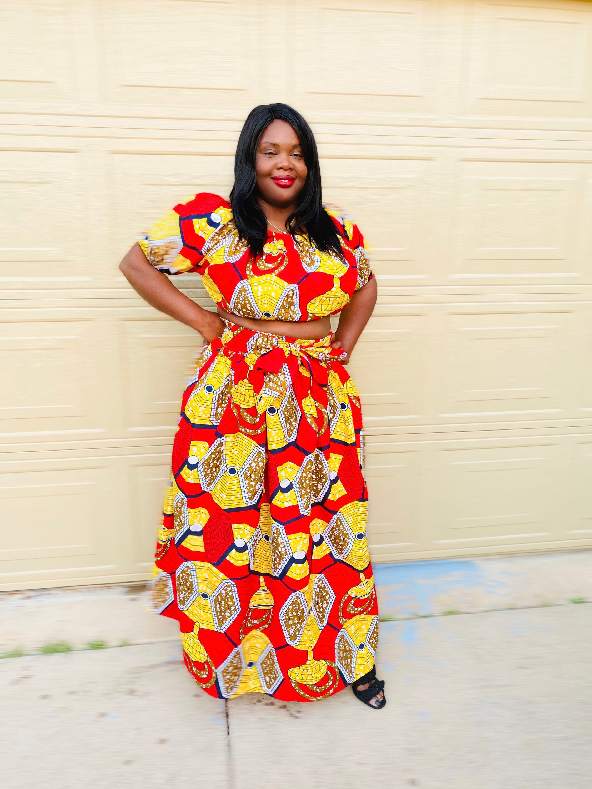 Ankara Crop Top and Maxi Skirt set
