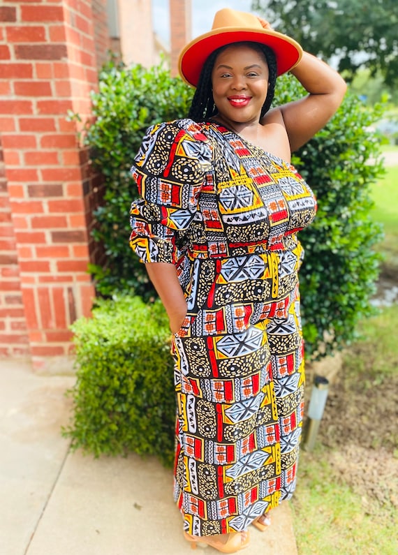Ankara One-Sleeve Jumpsuit