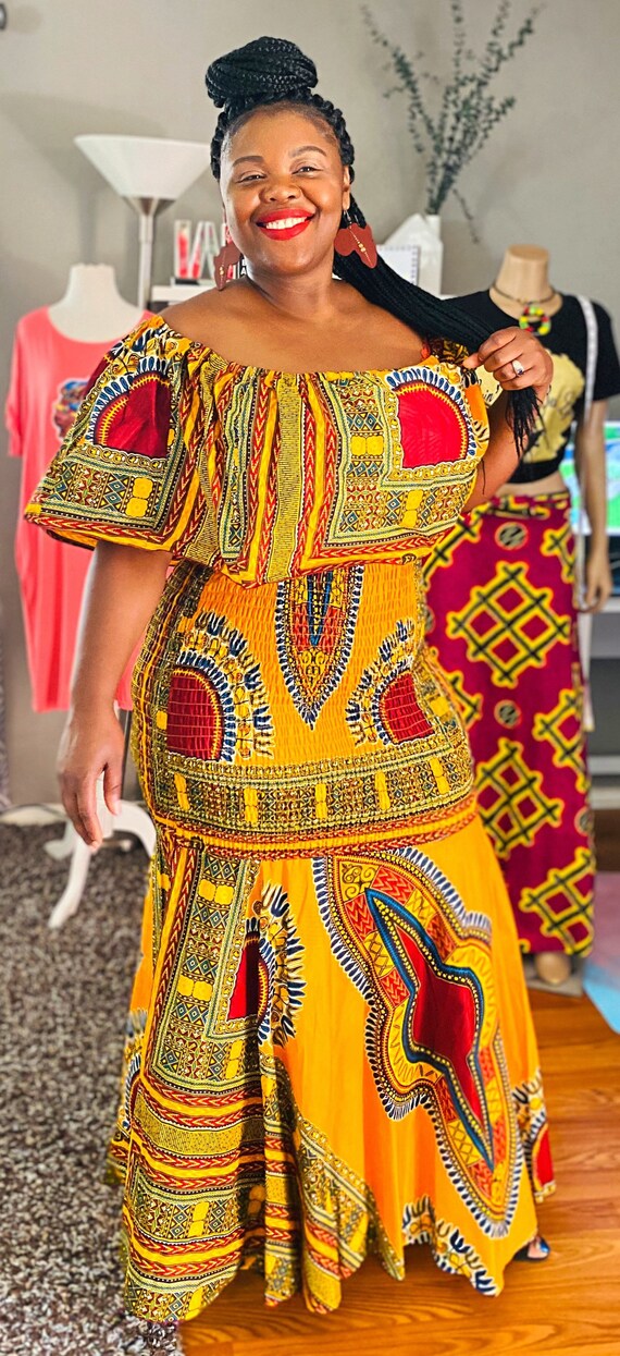 Ankara Off the Shoulder Fitted Dress