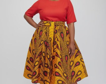 Ankara Midi Flare Skirt