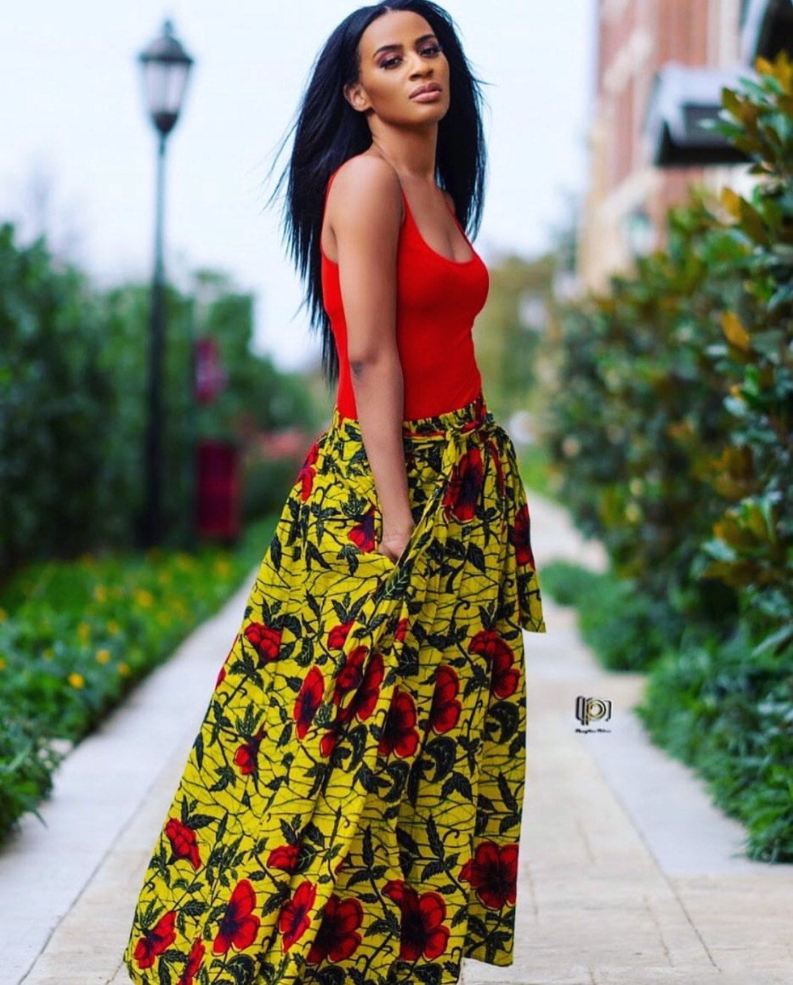 Ankara Maxi Skirt with Pockets