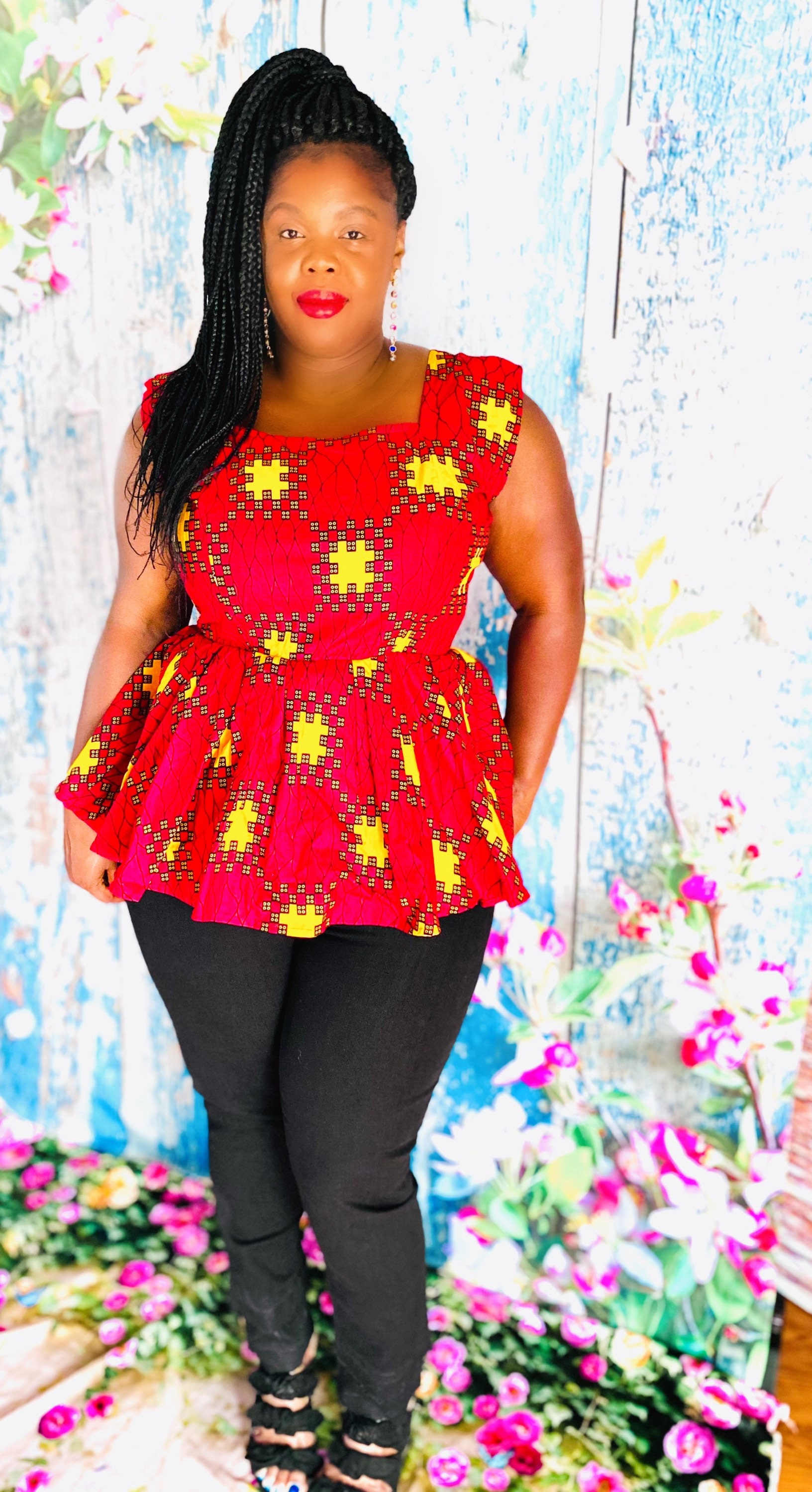 ankara peplum blouse