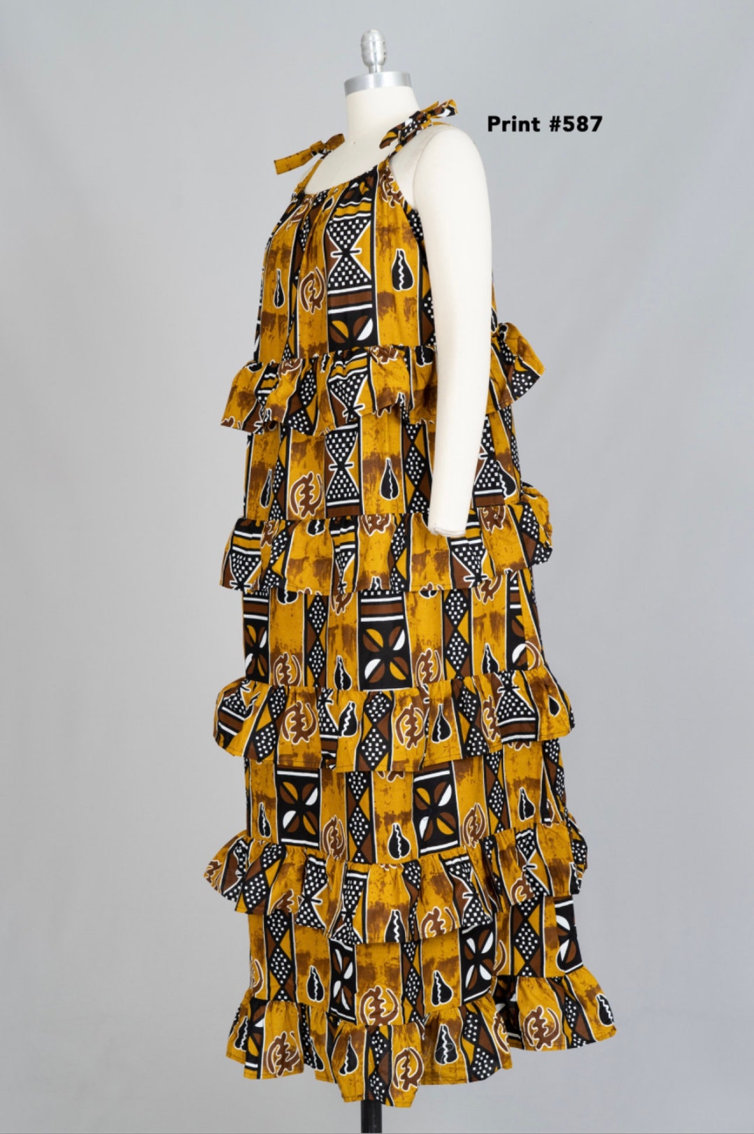 African Frill Dress - Etsy