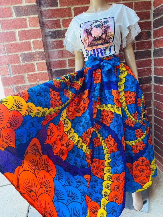 African Print Maxi Skirt