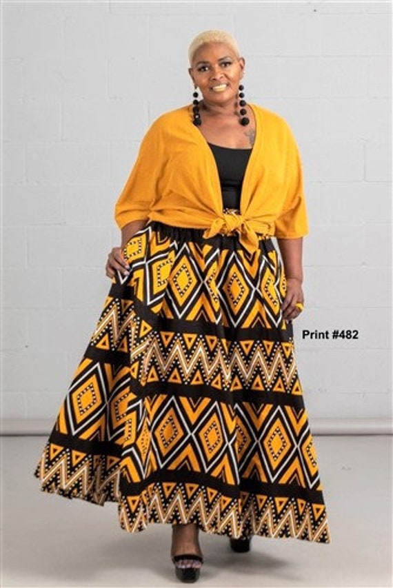 Ankara Maxi Skirt with Pockets