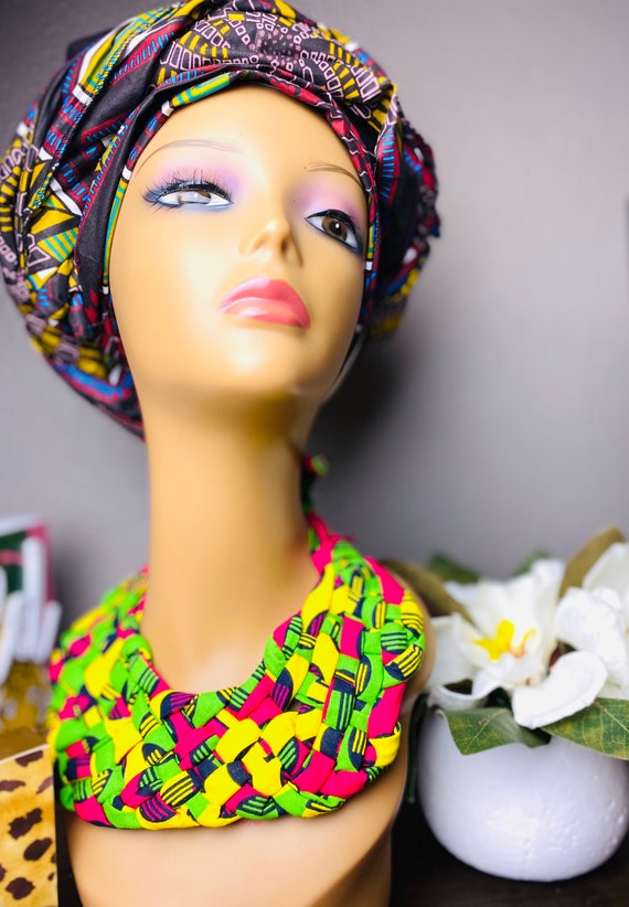 Handcrafted Ankara Bib Necklace
