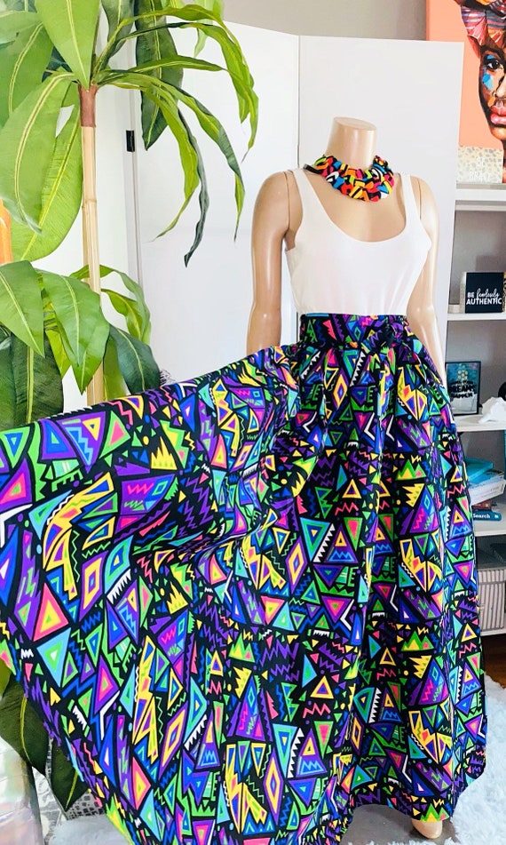 Ankara Maxi Skirt with Pockets