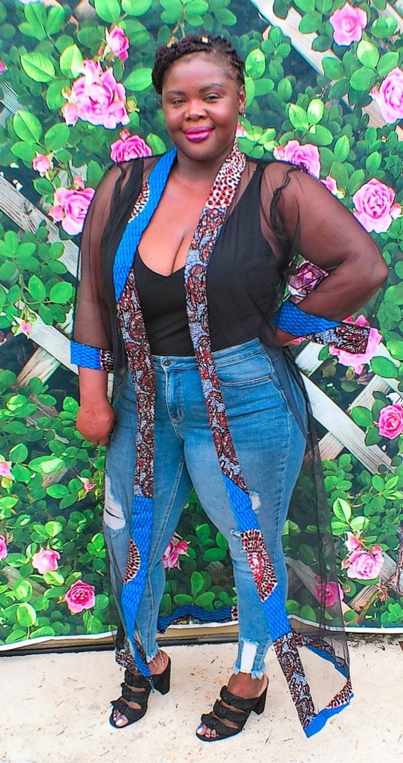 Sheer Ankara Kimono