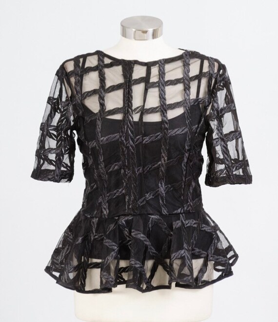 Sheer peplum 2pc Blouse