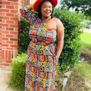 Ankara One-Sleeve Jumpsuit image 8