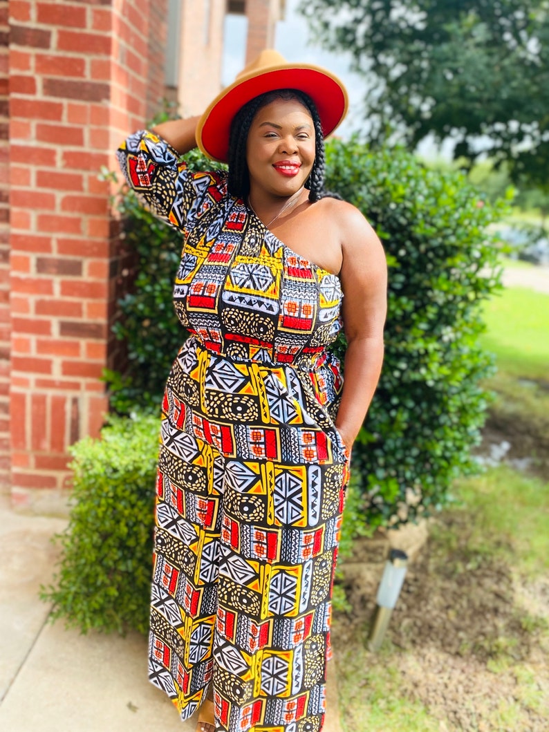 Ankara One-Sleeve Jumpsuit image 8