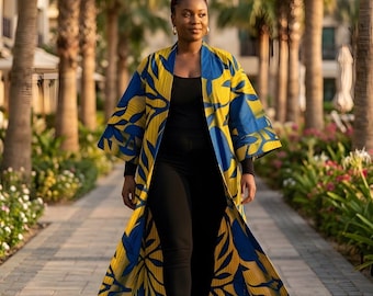 Ankara Cotton Duster Robe with Headwrap