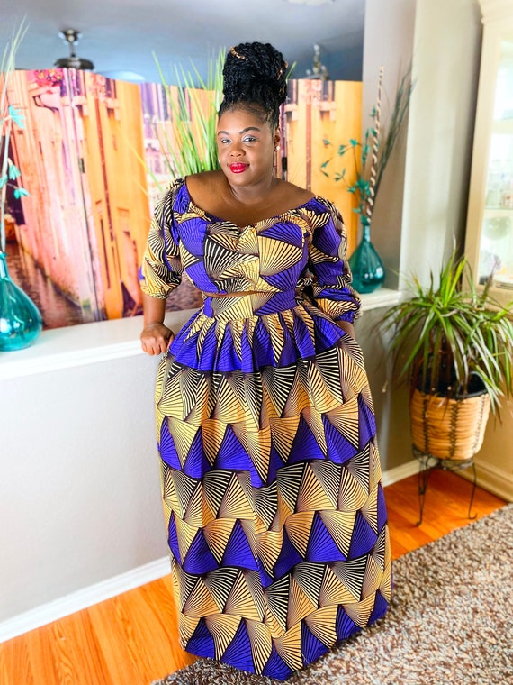 Custom Ankara Crop Top and Skirt Set