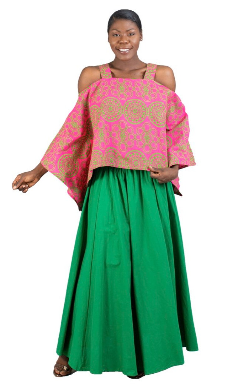 Solid Color Maxi Skirt with Pockets image 2