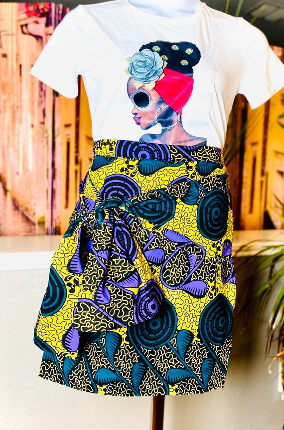 Ankara Tie Bow-embellished Skirt