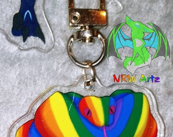 Pride Snake - Rainboa Keychain By NRW Artz