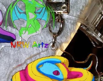 Pride Snake - Pan Pit Viper Keychain By NRW Artz