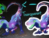 Galaxy Raptor Sticker *Transparent* By NRW Artz