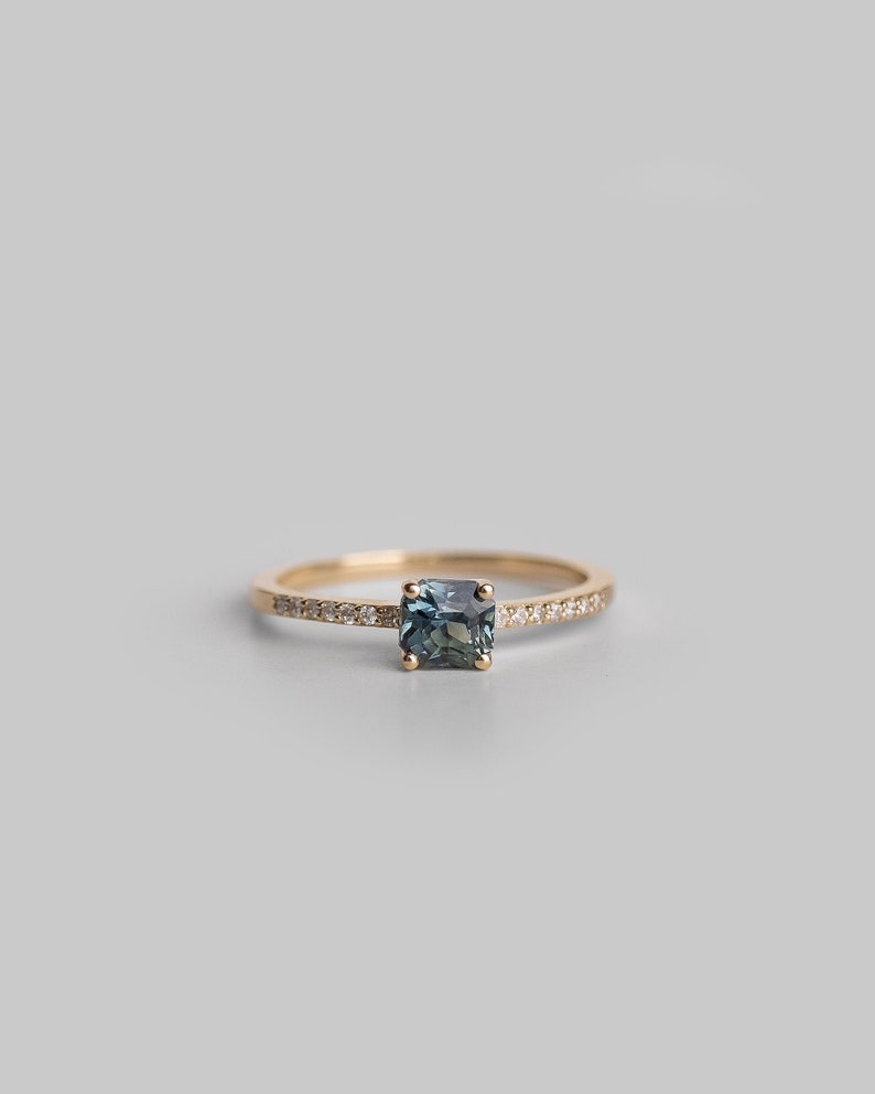 14K Solid Gold Sapphire Solitaire Ring