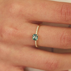 14K Solid Gold Sapphire Solitaire Ring