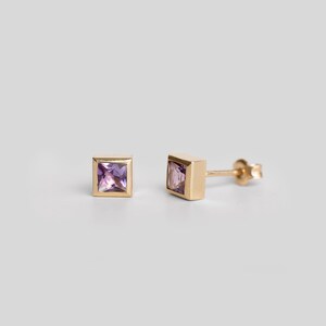 Amethyst Stud Earrings