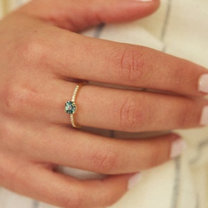 14K Solid Gold Sapphire Solitaire Ring