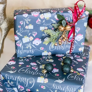 Carta da regalo australiana Beary Christmas con Koala e fiori autoctoni, simpatica e divertente carta da regalo natalizia