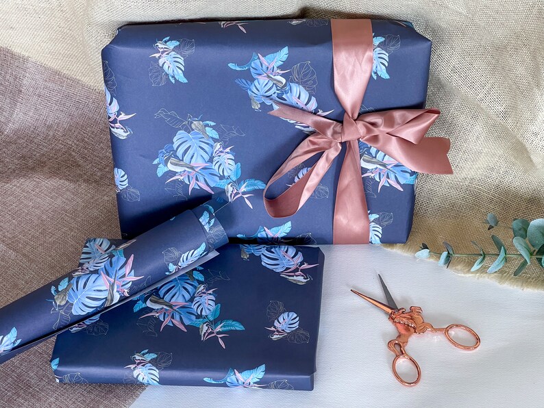 Luxury Wrapping Paper for Every Occasion With Honey Eater Parrots