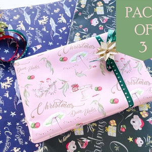 Australian Christmas Wrapping Paper: Aussie Animals, Natives - Pack of 3
