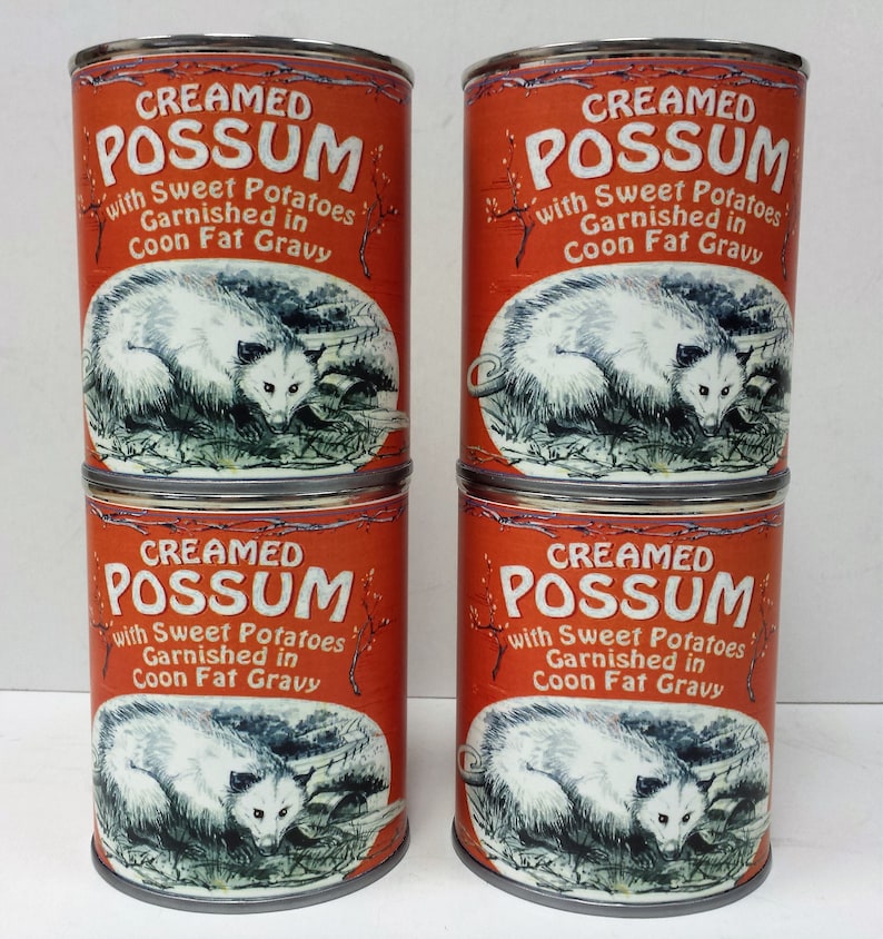 4-Pack of Creamed Possum Garnished with Sweet 'Taters and Coon Fat Gravy image 1