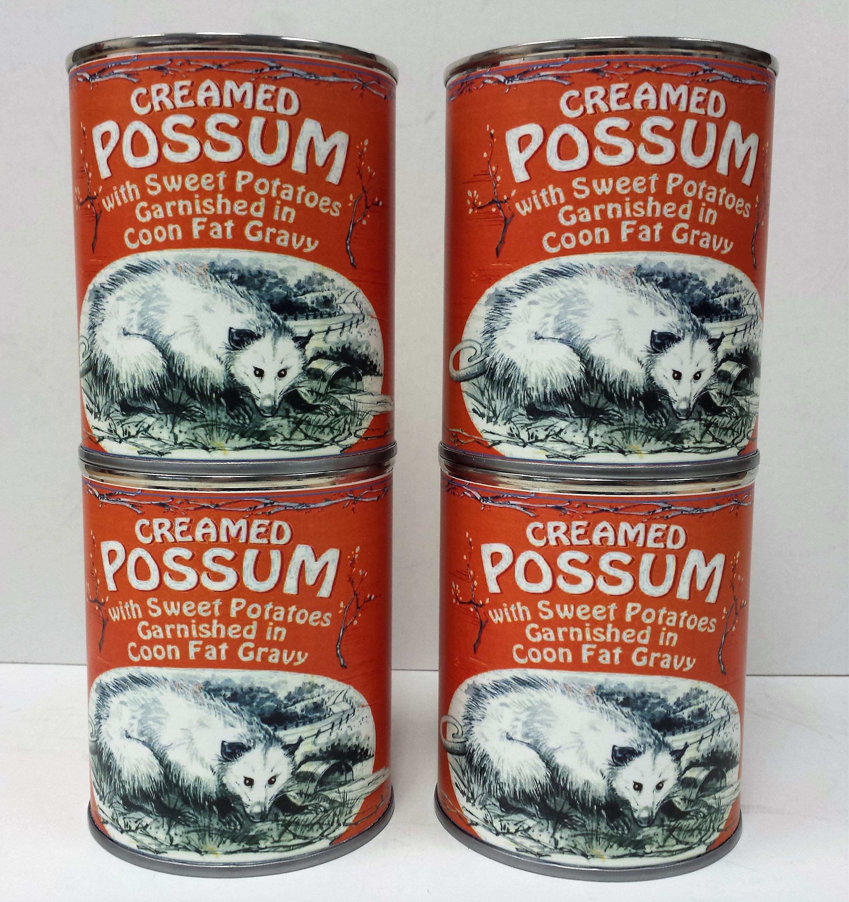 4-pack of Creamed Possum Garnished With Sweet 'taters and Coon Fat ...