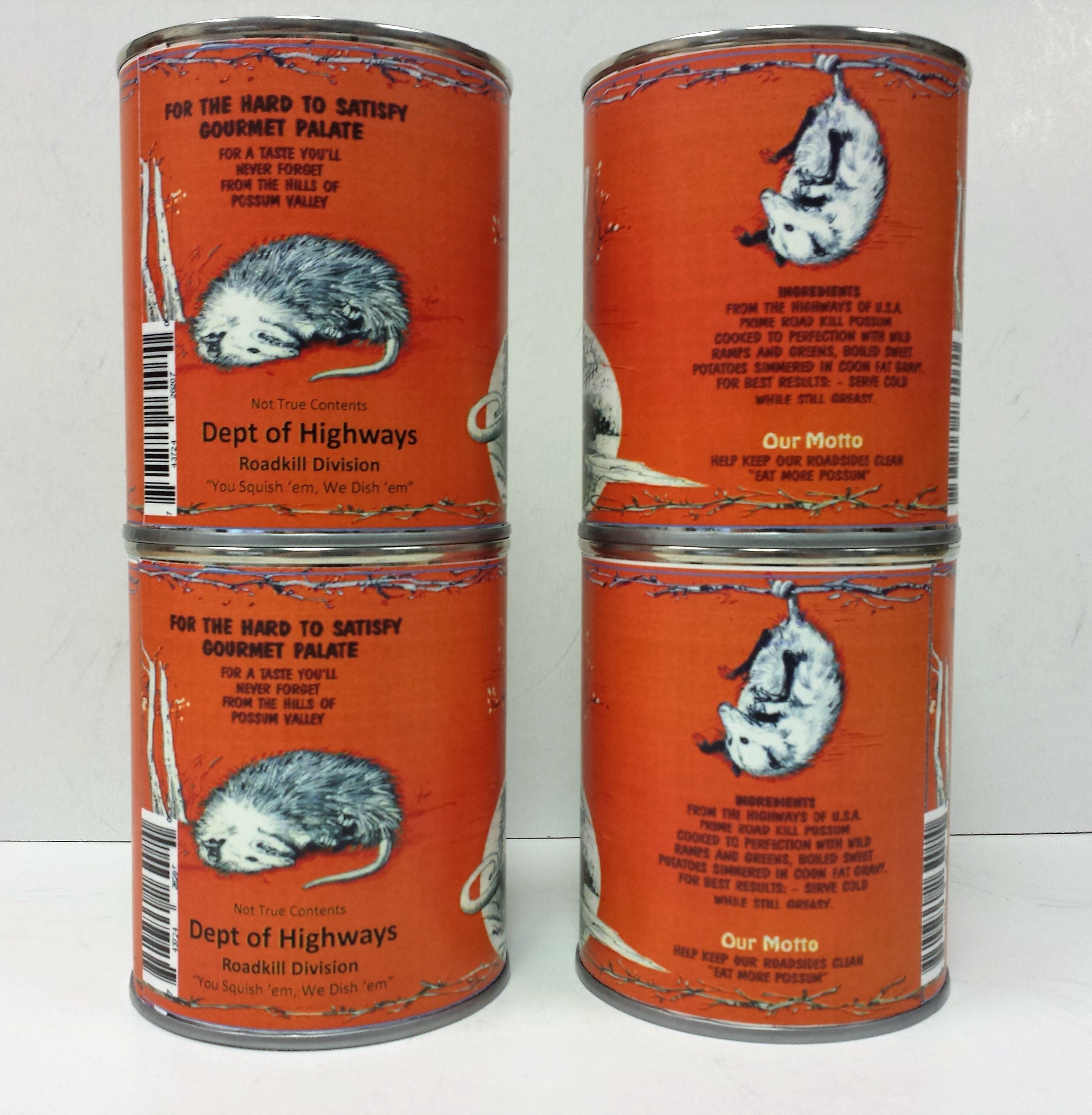 4-pack of Creamed Possum Garnished With Sweet 'taters and Coon Fat ...