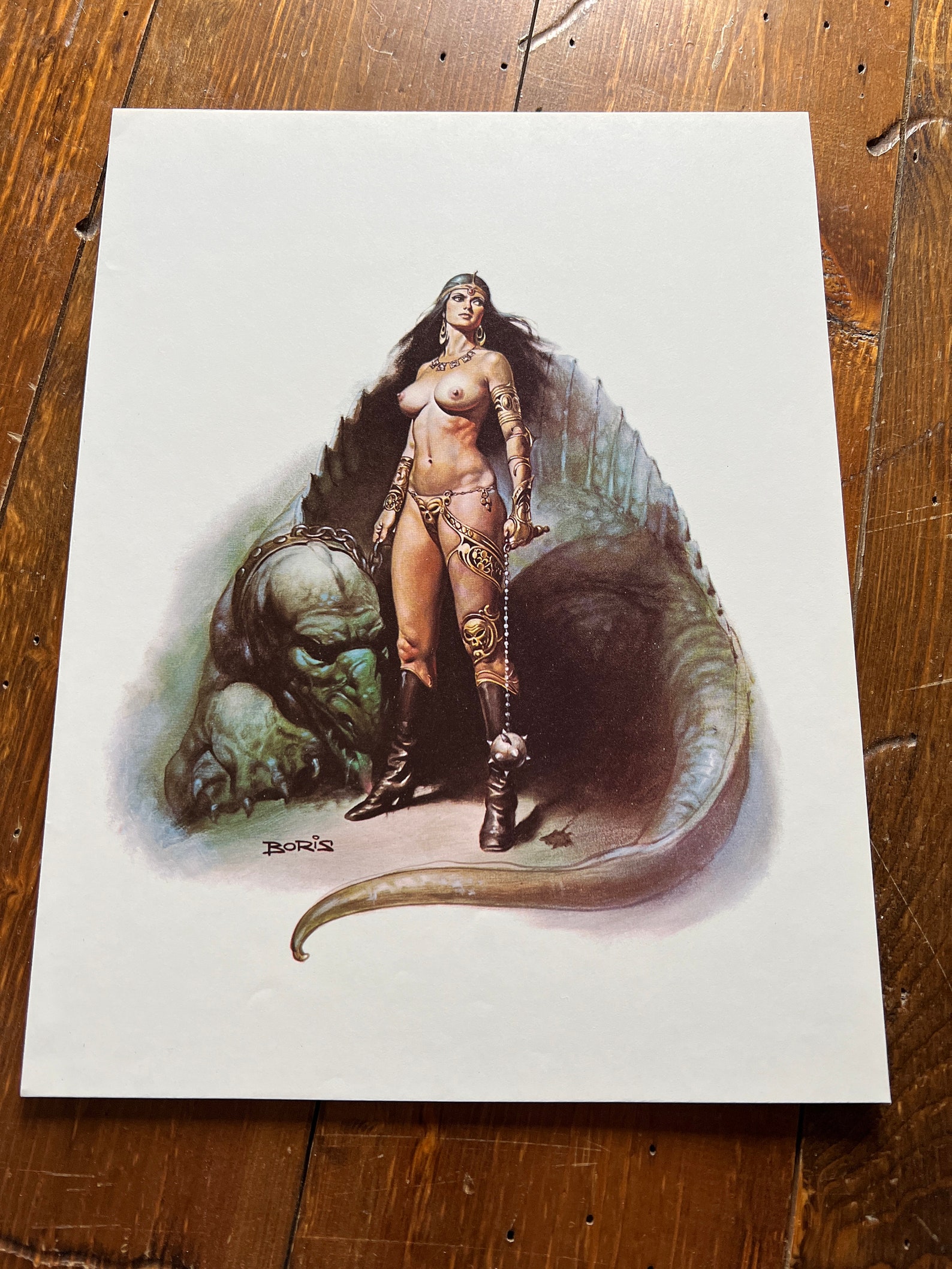 Boris Vallejo Mounted Print the Amazon's Pet 1977 Etsy