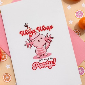 Cartão de aniversário Wooper com envelope rosa 4x6