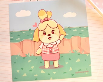 Różowy Isabelle Crossing Art Print 8x8
