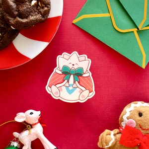 Adesivo de vinil de Natal Togepi rosa ultra brilhante