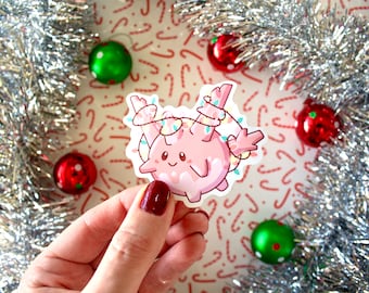 Ultra Glossy Corsola Christmas Vinyl Sticker