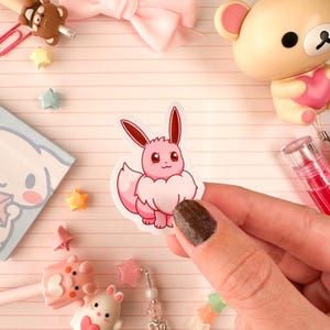 Adesivo de vinil pequeno Eevee rosa