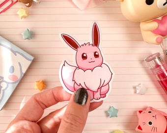 Ultra Glossy Pink Eevee Vinyl Sticker