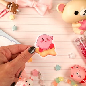 Adesivo de vinil Kirby estrela rosa pequena