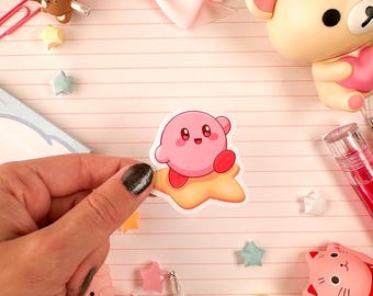 Small Pink Star Kirby Vinyl Sticker