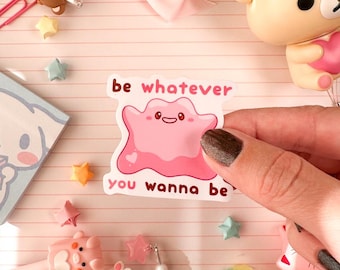 Ultra Glossy Pink Ditto Blob Vinyl Sticker