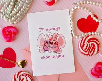 Butterfree Valentine Greeting Card With Pink Envelope 4x6